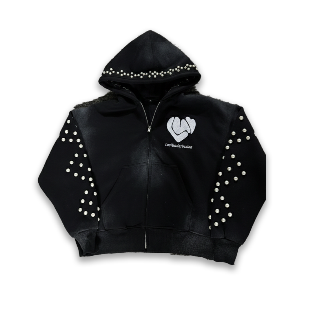 "Dirty Cow" Zip Up (Black)