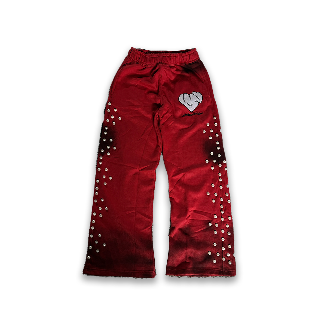 "Dirty Cow" Heel Drag Sweatpants (Red)